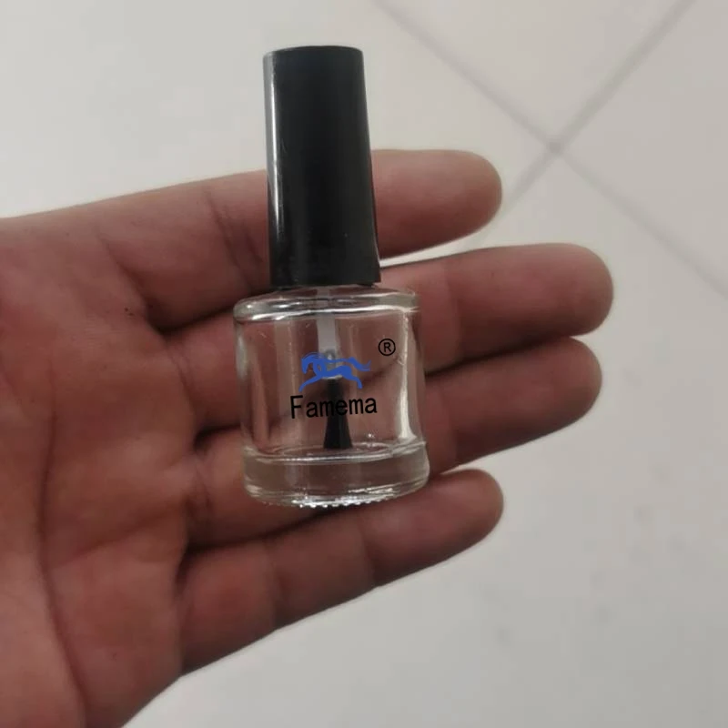 Wholesale 5ml 8ml 10ml 12ml 15ml Clear Empty Cosmetic Nail Polish Glass Bottle with Brush Cap Gel Containers