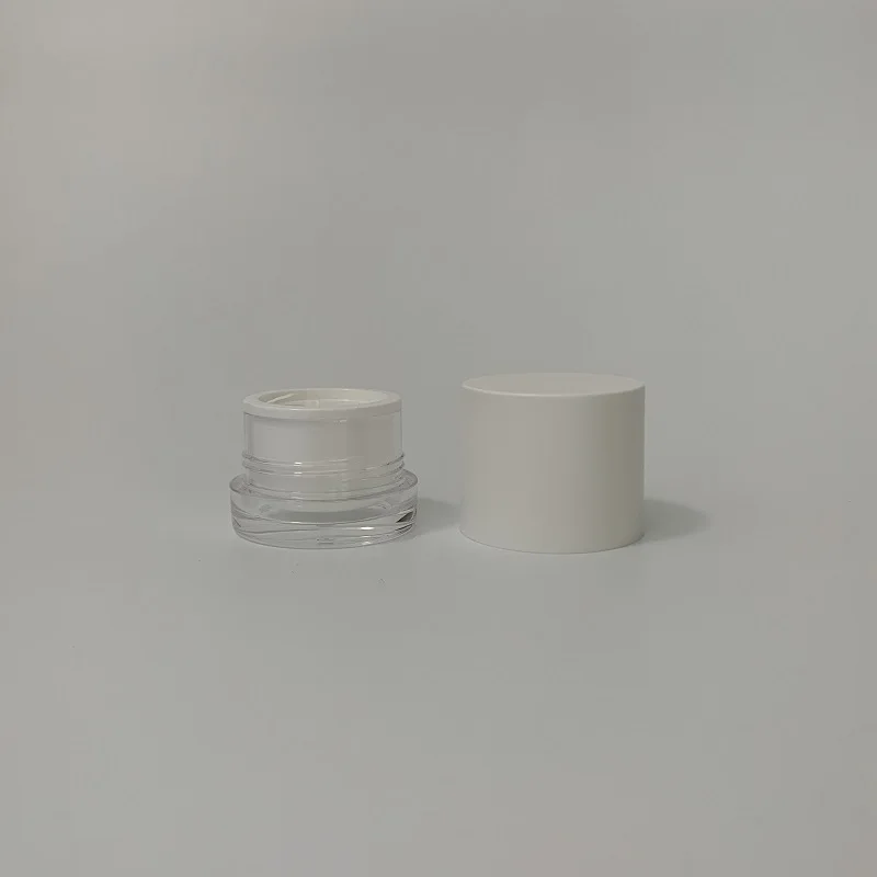 High quality 15g 30g 50g plastic round shape acrylic night cream jar lotion cosmetics container bottle with tall cap