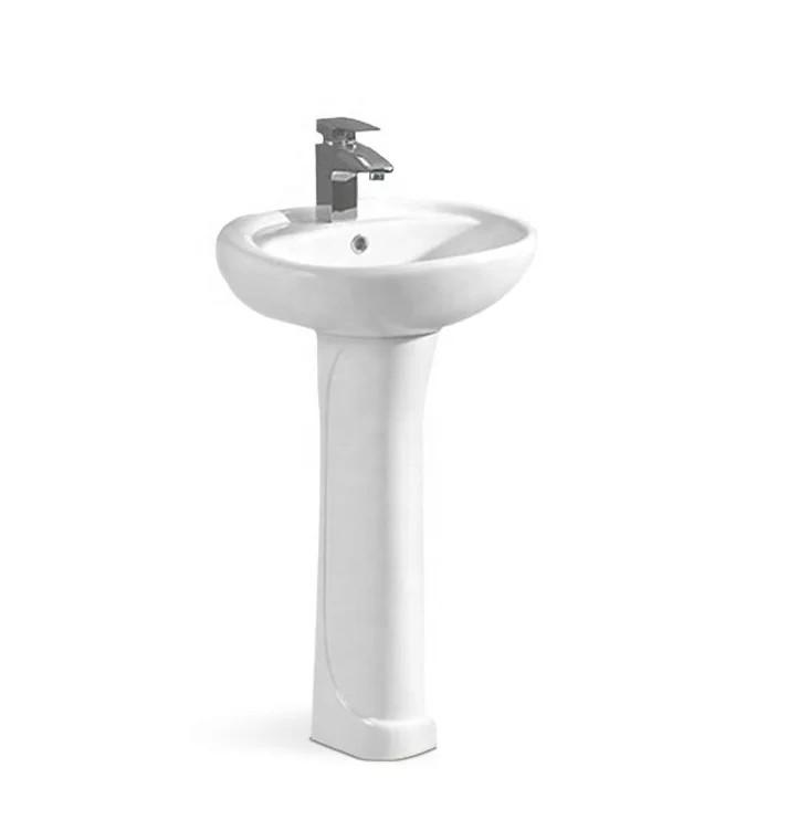 European style ceramic wash basin with pedestal small size wash basin sink