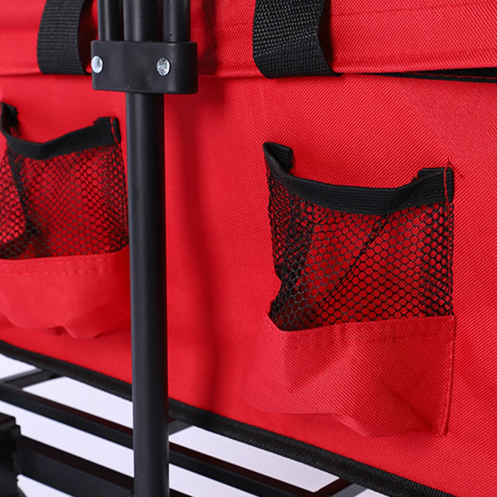 Foldable Picnic Camping Wagon Camping Cart Trail Collapsible Folding Beach Utility Cart Trolley Wagon