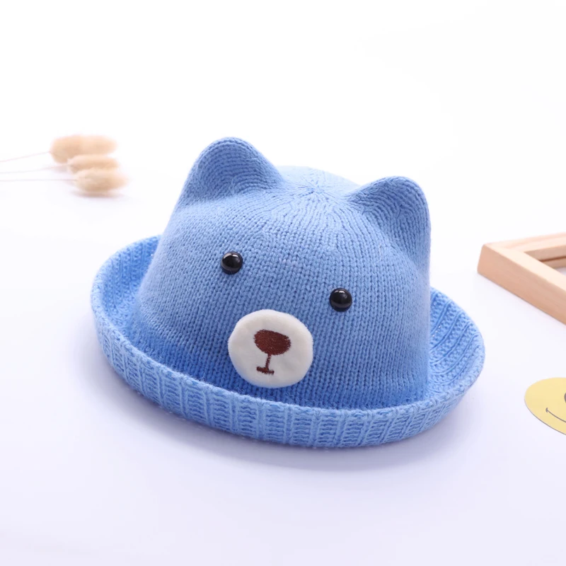 New styles on the new autumn and winter models in stock knitted beautiful bear hat fisherman hat