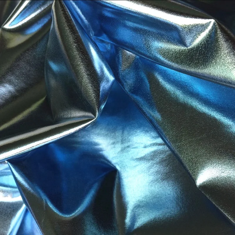 2023 Fashion Hot Foil Coated 100% Polyester Glitter Printed Foil Fabric for Winter Jacket