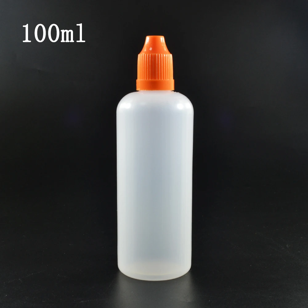 200 Pcs Labs 10ml 15ml 60ml 100ml Plastic Squeeze Bottle Oils Saline Drops Eye Liquid Drop Bottle with 15 mm Neck Childproof Cap