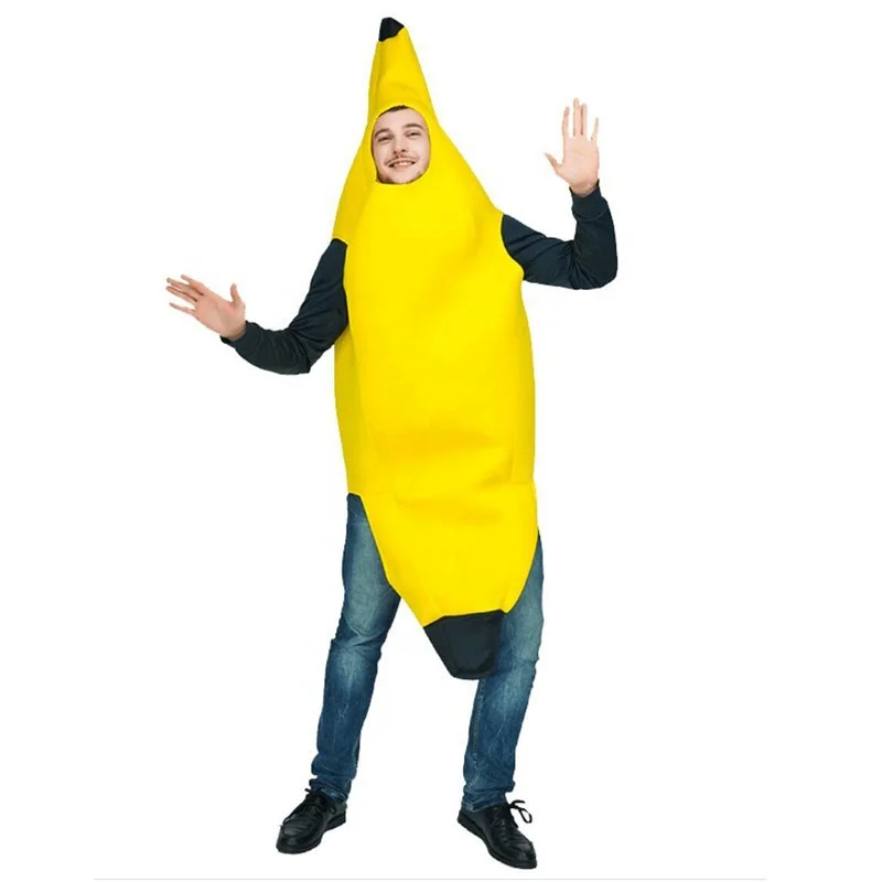 Appealing Banana Costume Adult Deluxe Set for Halloween Dress Up Party and Role play Cosplay