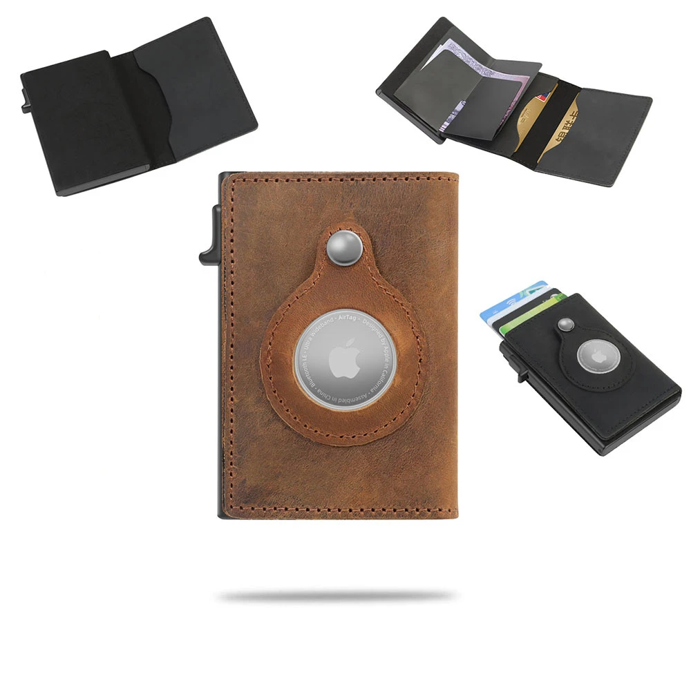 Заводской бумажник из воловьей кожи с несколькими отделениями для карт, мужской и женский кошелек для карт с защитой от кражи