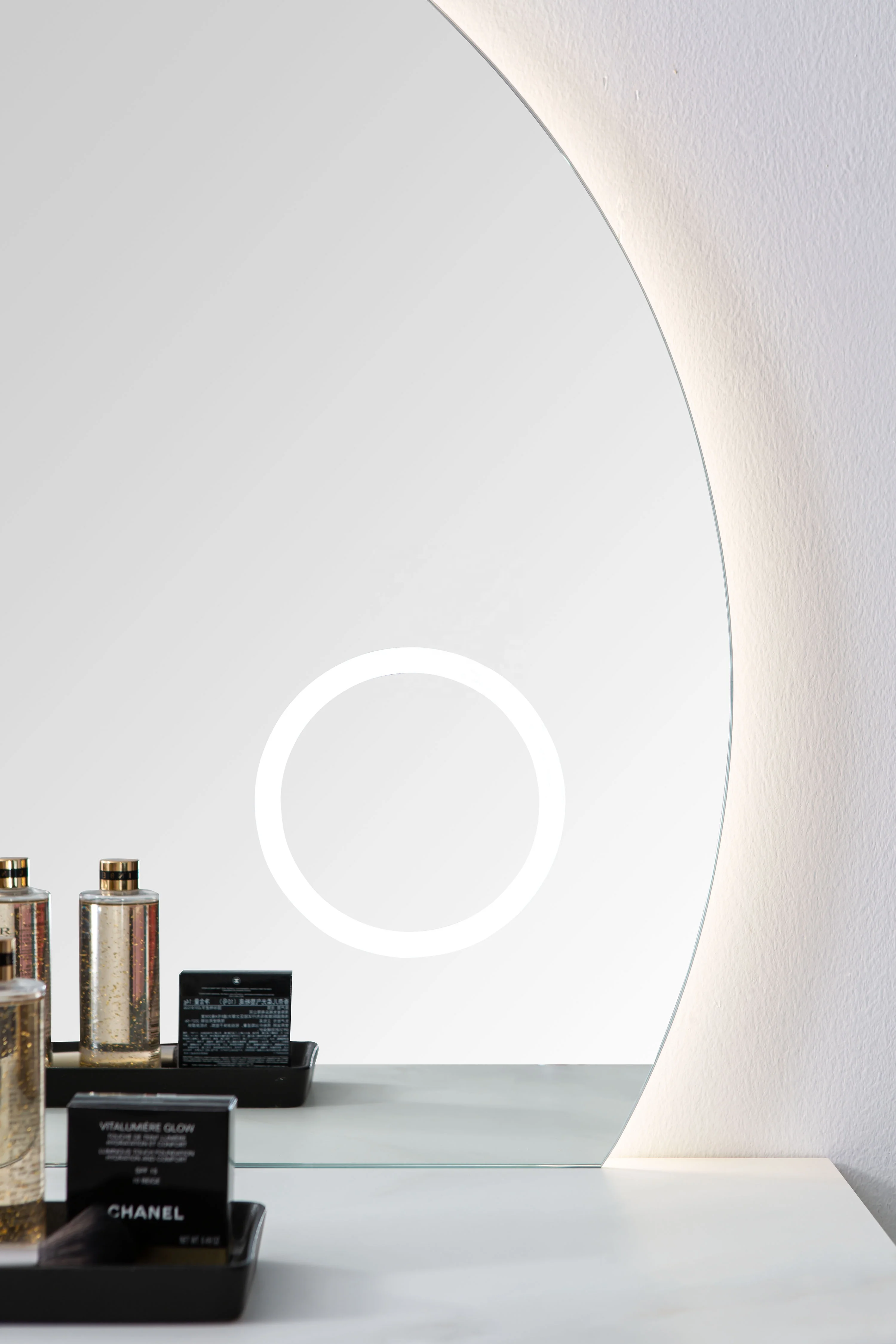 Led Smart Bathroom Mirror Vanity Oversize Half Round Circle Furniture Decoretival Frameless LED Bathroom Mirror