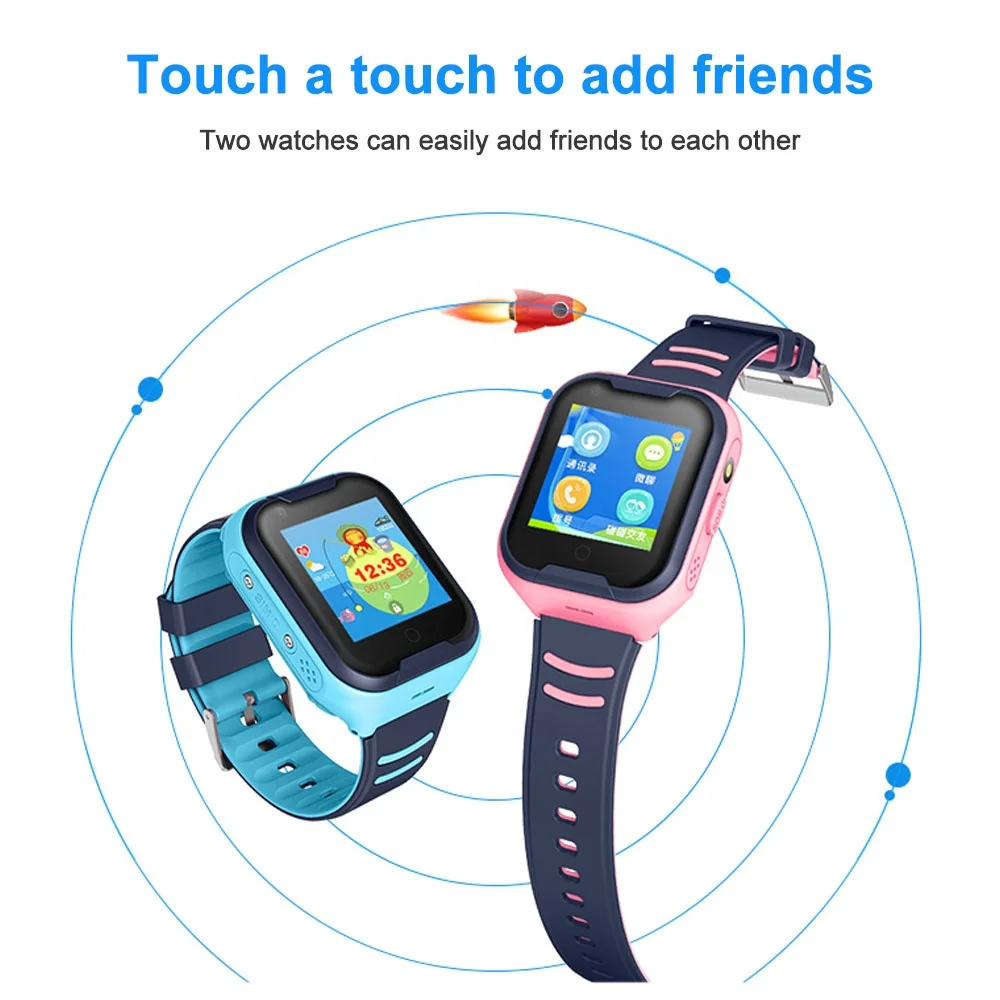 4G Network A36E Wifi GPS SOS Smart Watch Kids Video call IP67 waterproof Alarm Clock Camera Kids Watch
