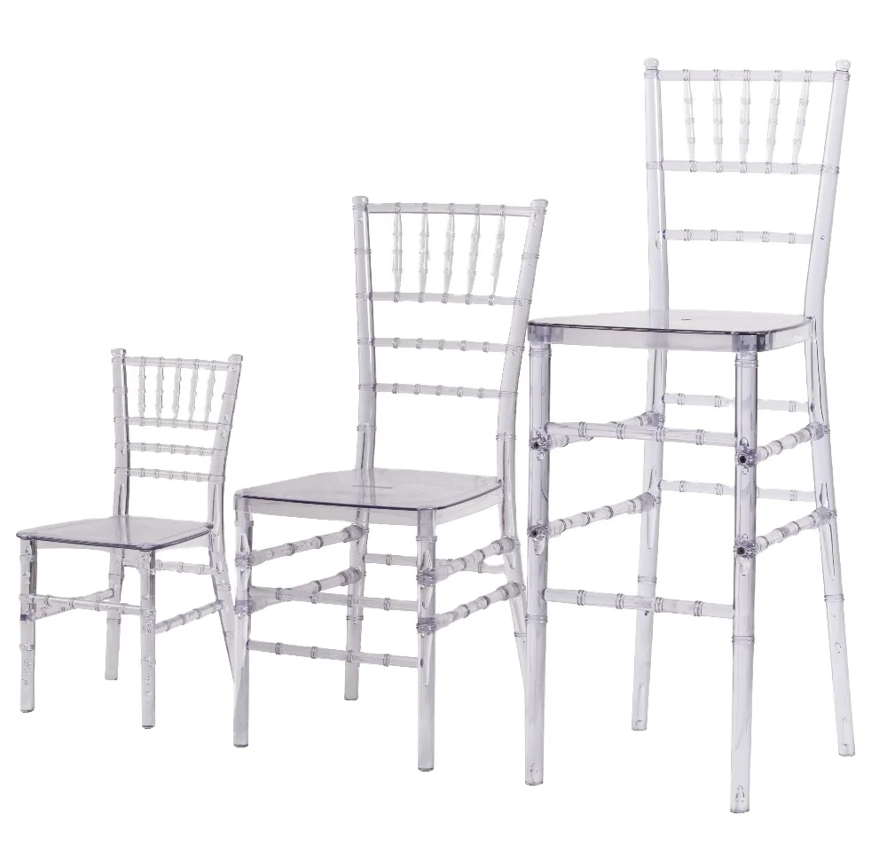 Chiavari Tiffany Banquet Chair Crystal Clear PC Plastic Modern Style for Weddings Dining Hotels and Outdoor Use