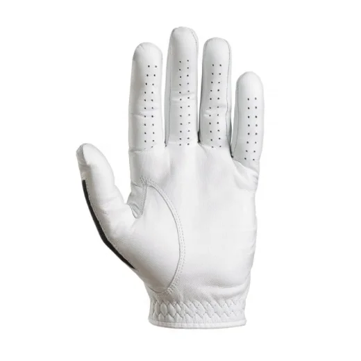 White Premium Genuine Leather Golf Gloves Manufacturers Custom Logo Cabretta Leather Golf Gloves