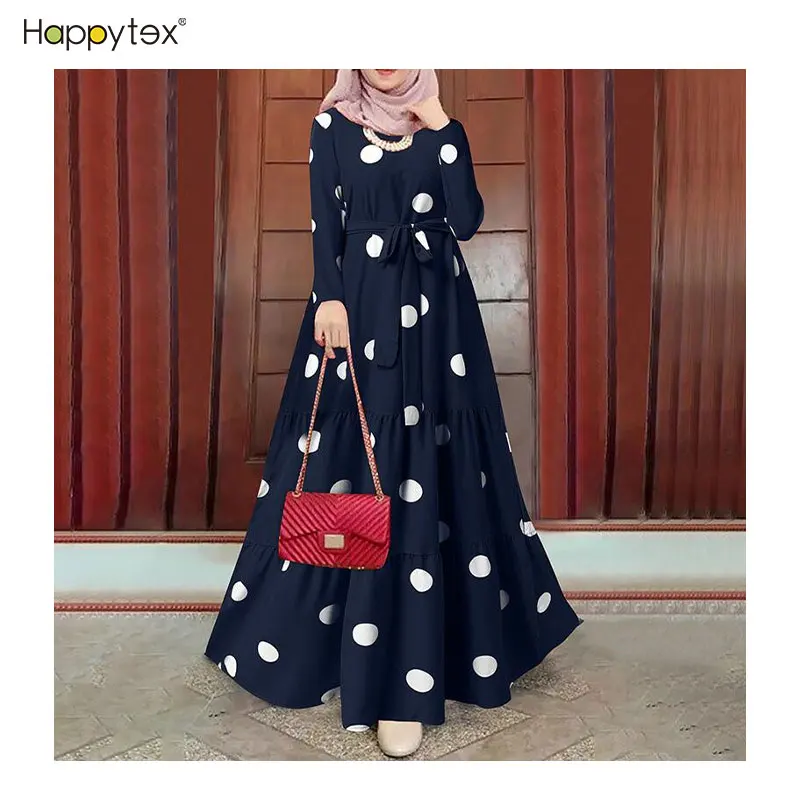 Fashion Summer Holiday Comfortable Islamic Muslim Clothing Long Sleeve Dress Muslim Girl For Outdoor With Beautiful Printing