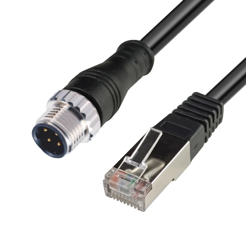 M12 8 pin к rj45 кабелю a code/x code male d m12 ethernet