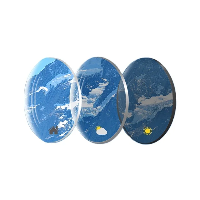 1.74 Semi Finished SV Photochromic Sunfilter UV++ UV420 Blue-Ray Blocking HC Hard Coating 65/70/75mm Optical Resin Lenses