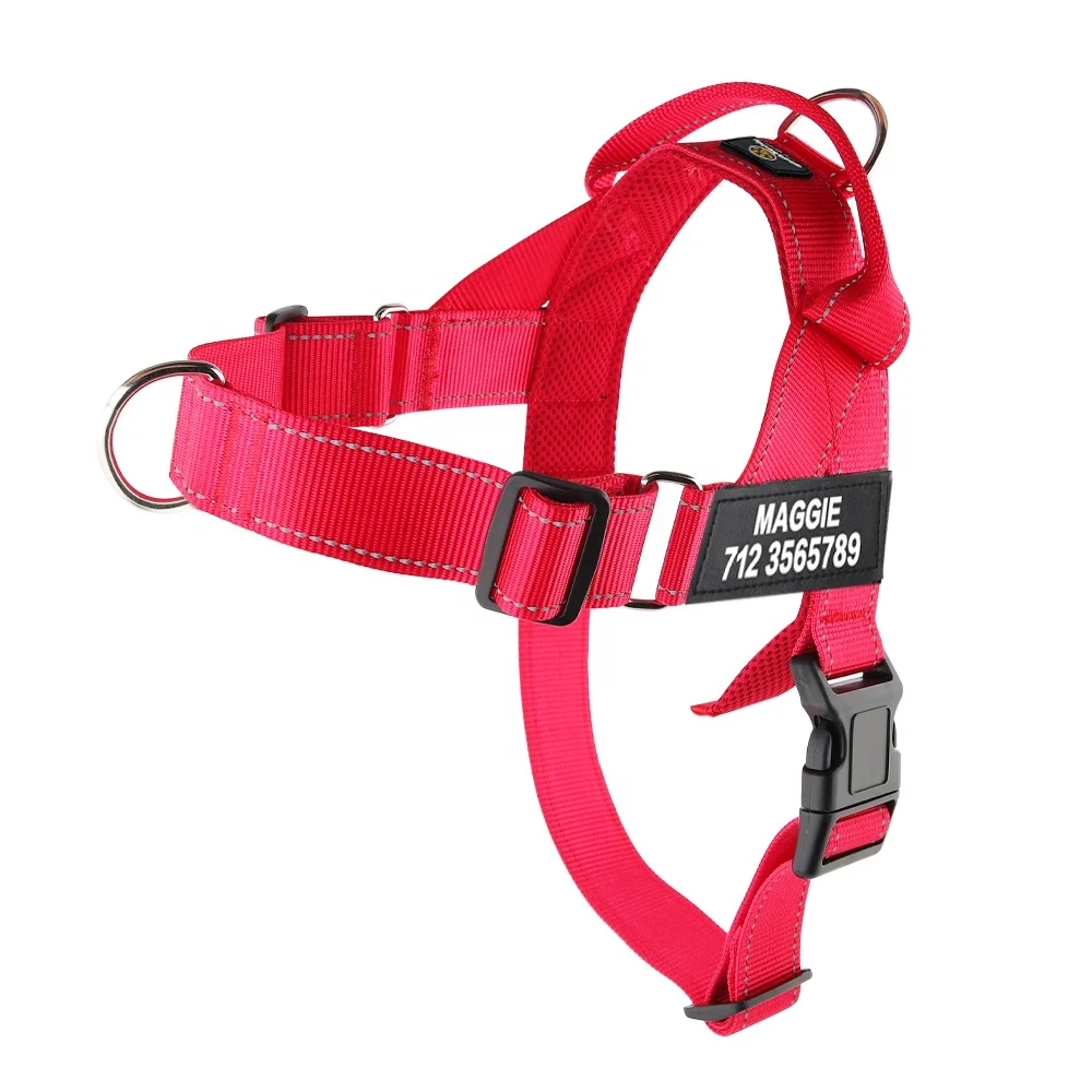 Soft Breathable Mesh Padded Dog Harness No Pull Dog Harness Front Clip Reflective Nylon Heavy Duty With Customized Patches