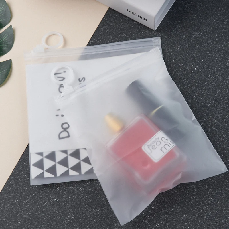 china factory price plastic frosted small ziplock packing self sealed frosted zipper bag for cosmetic & clothing