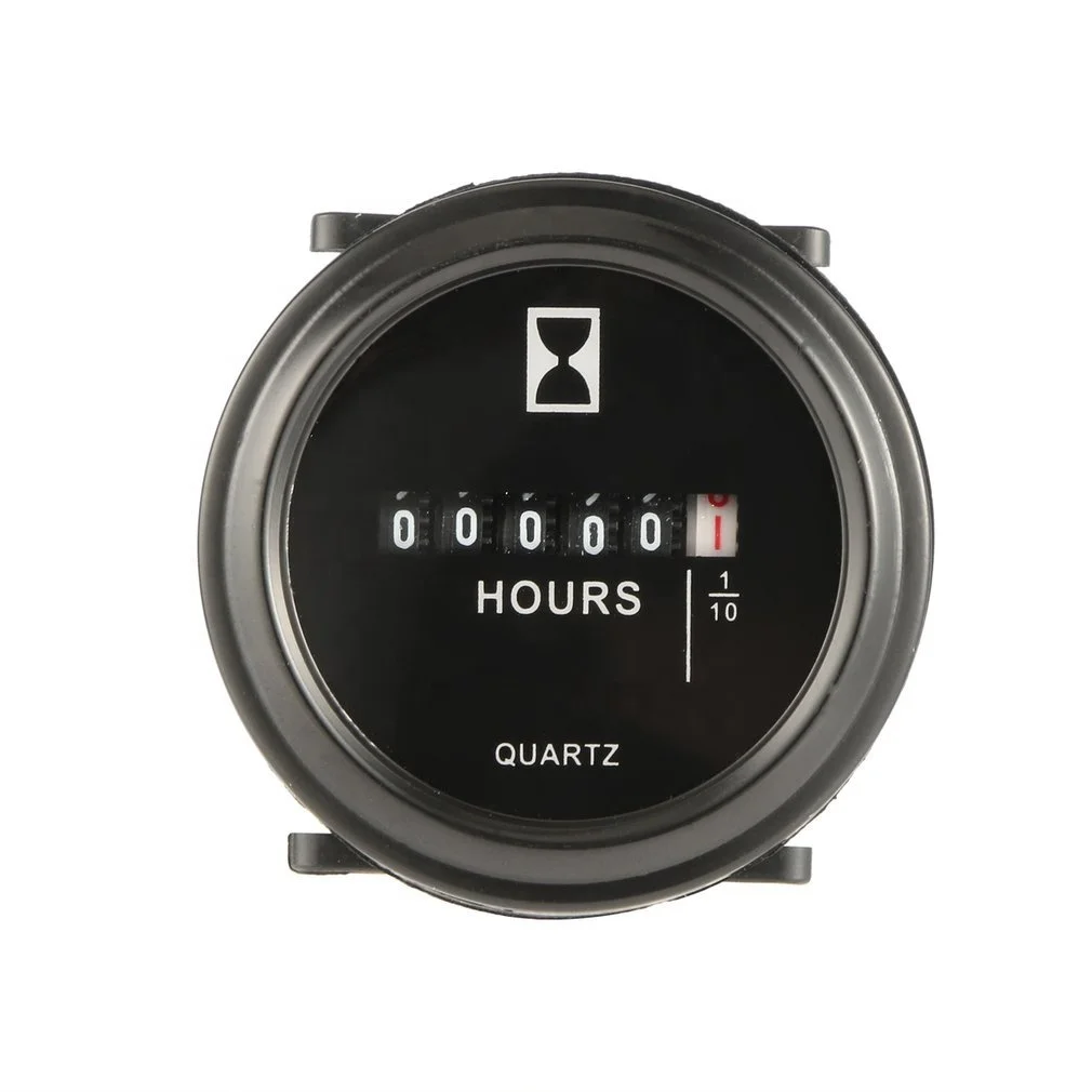 6 Digits Digital Hour Meter Hourmeter Cart Marine Boat Generator Engine 1075Hz 0.3W 6-80Vvolt DC Black 0 to 99999.9 Hours Timer