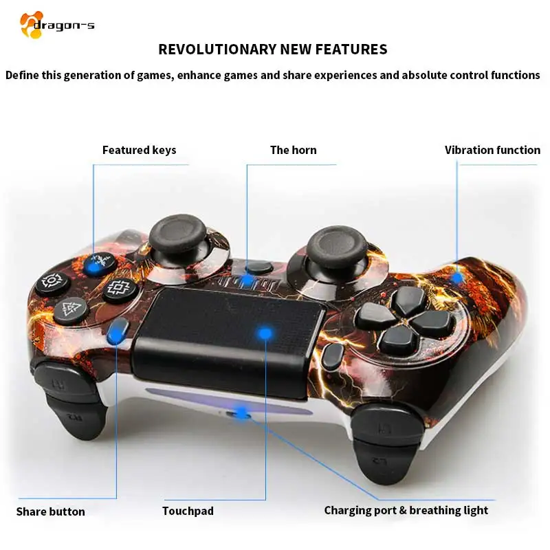 Wireless Joystick Gamepad Remote For Pc Android Tv Oem Gift Mando Plain Color Ps4 Consol Playstation 4 Game Pad Controller