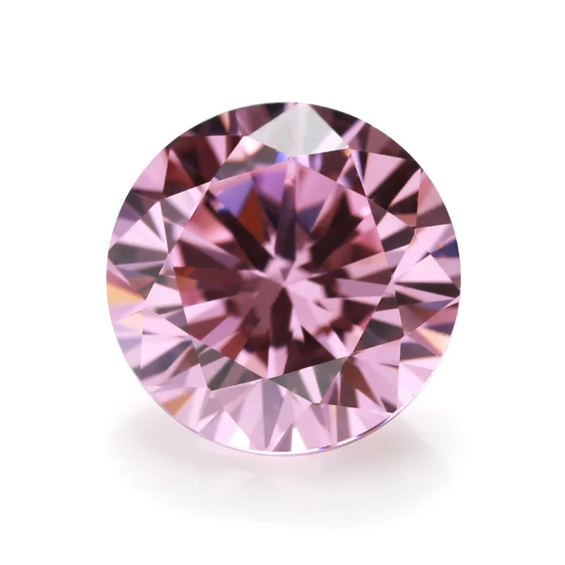 Pink color loose 3mm round signity cz loose stone