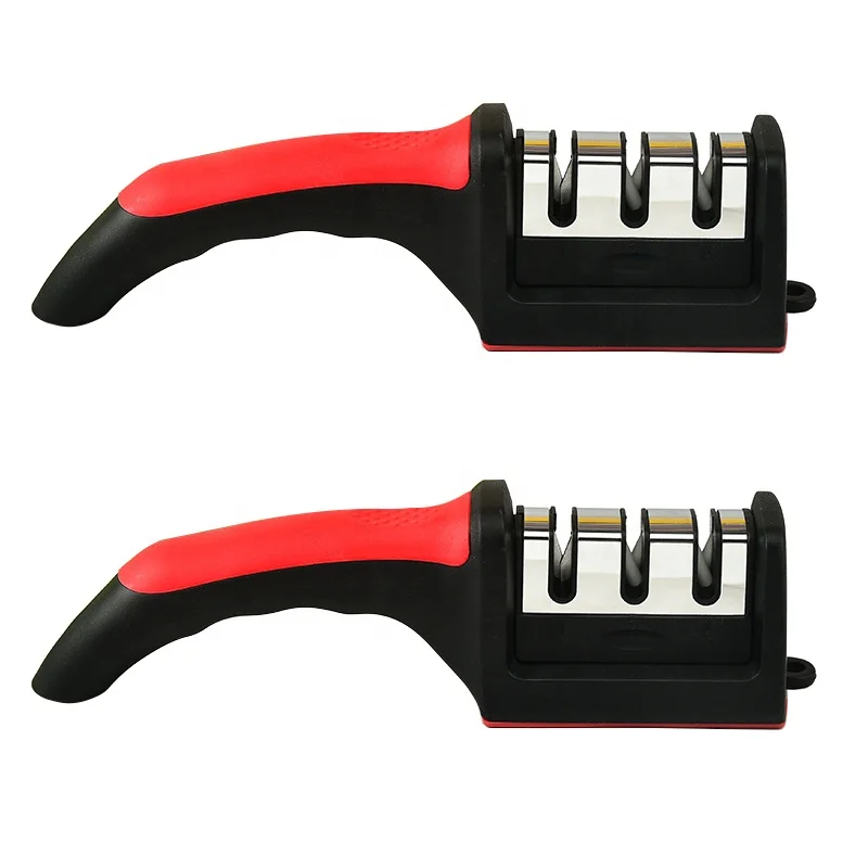 Multi functional professional sharpening tungsten steel ceramic manual color box packing knife sharpener