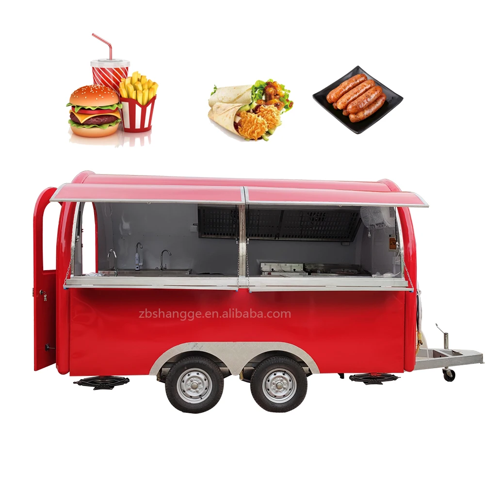 Small food trailer mobile dining car food truck for europe vendors hot dog food cart Burger truck