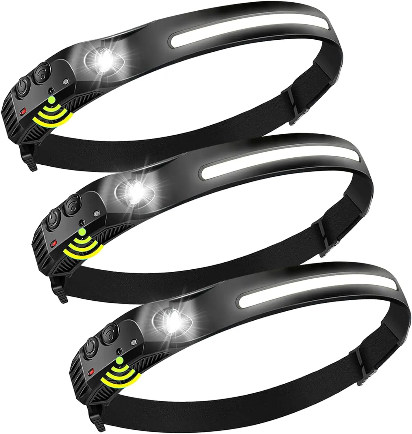 waterproof headlight Headlamp Rechargeable 230° Wide Beam Head Lamp LED with Motion Sensor for Adults