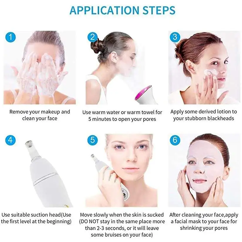 Blackhead Remover Vacuum Suction Facial Comedo Acne Remover Nose And Face Vacuum Pore Cleaner Blackhead Remover