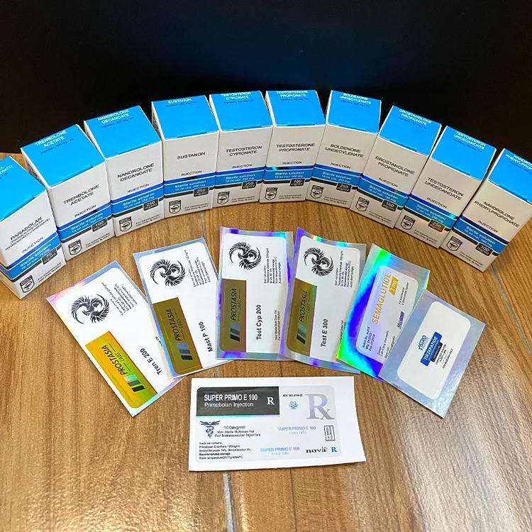 Tren E 200 mg customization compound names PharmaLabs print glass bottle sticker hologram 10ml vial labels steroide packaging
