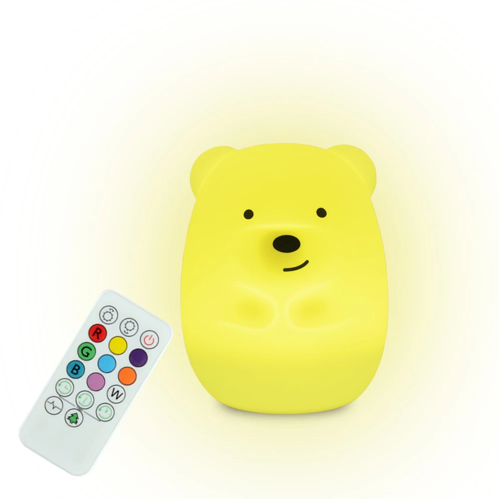 Cute Bear Touch Control 7 Color Change Portable Sensor Led Bedroom Night Light