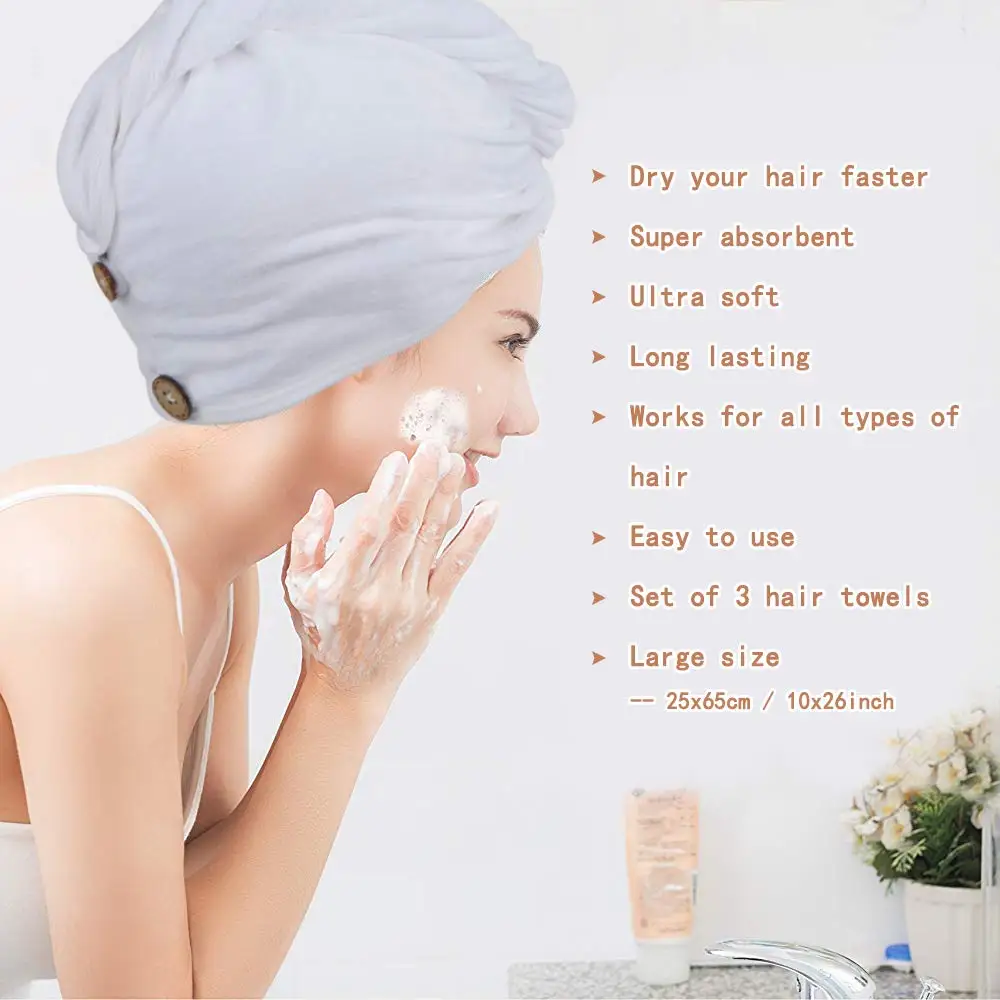 High Quality microfiber woman quick dry hair turban microfiber hair towel wrap