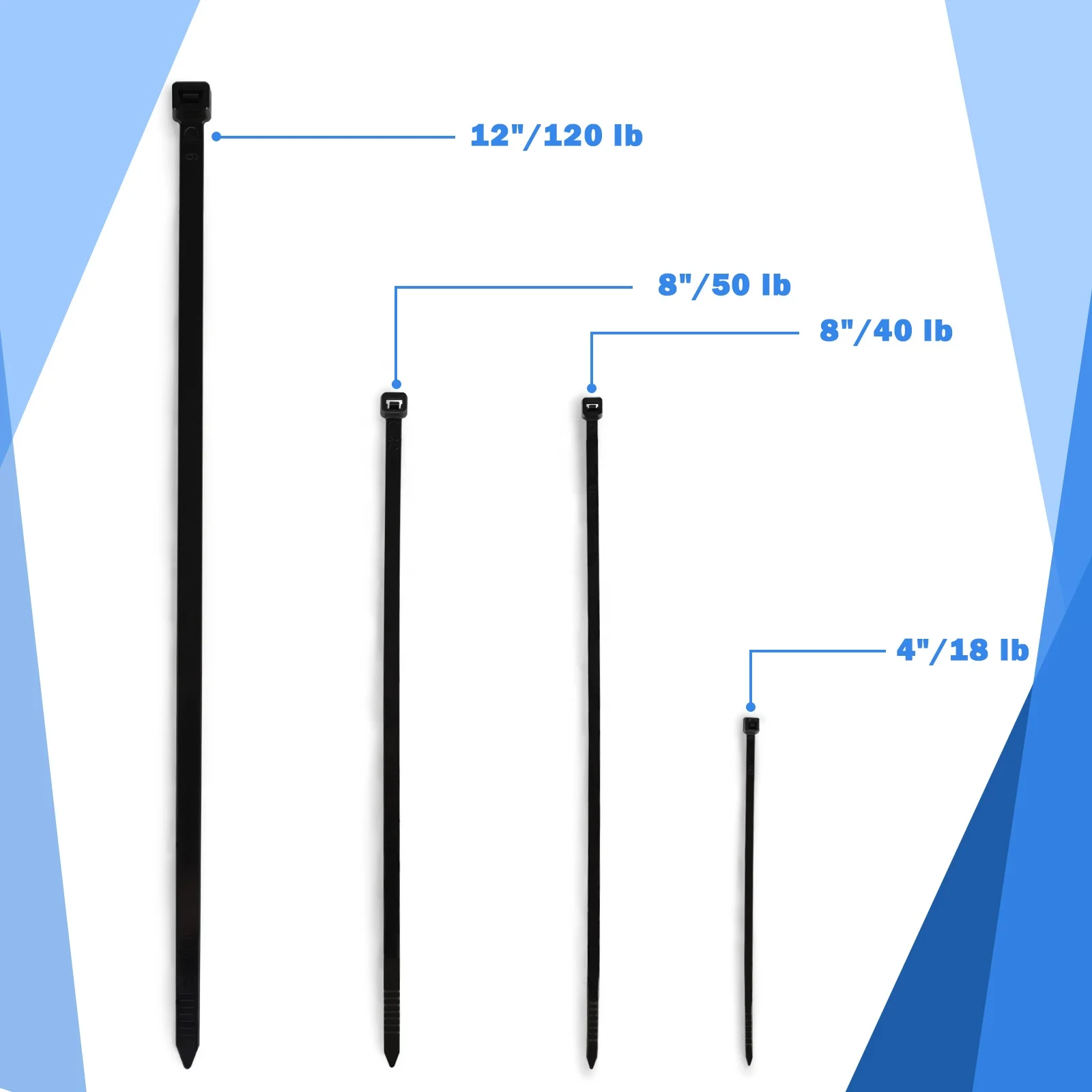 China factory nylon 66 pa 66 material cable tie plastic supplier cable clamp strap wraps 7.6*380mm zip ties