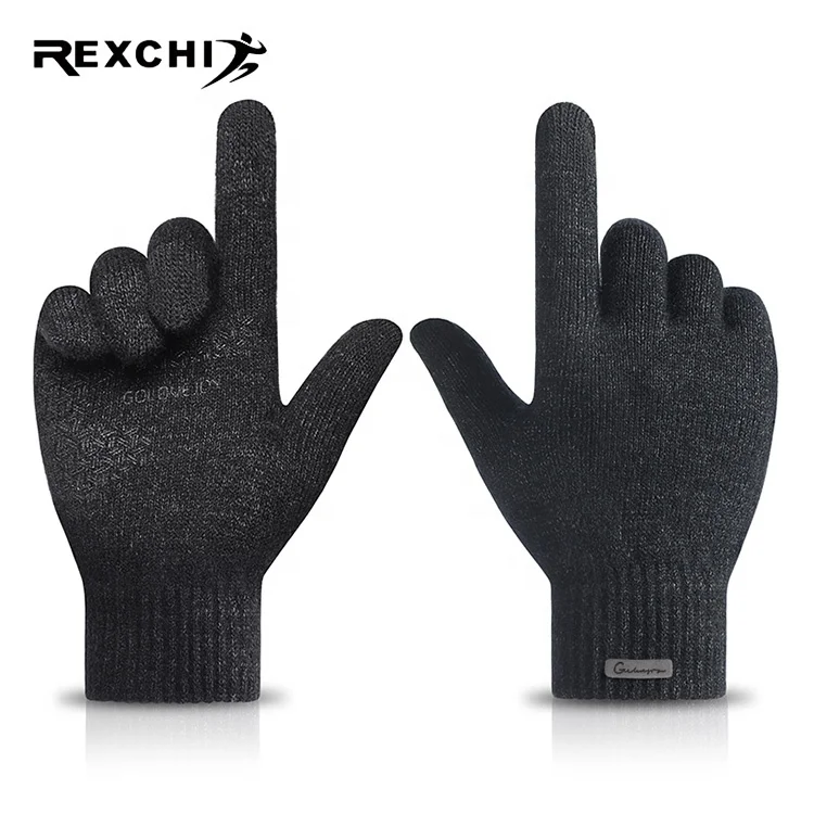 REXCHI DZ120 Новое поступление корейские мужские вязаные зимние теплые велосипедные дешевые рекламные сенсорные мужские шерстяные перчатки
