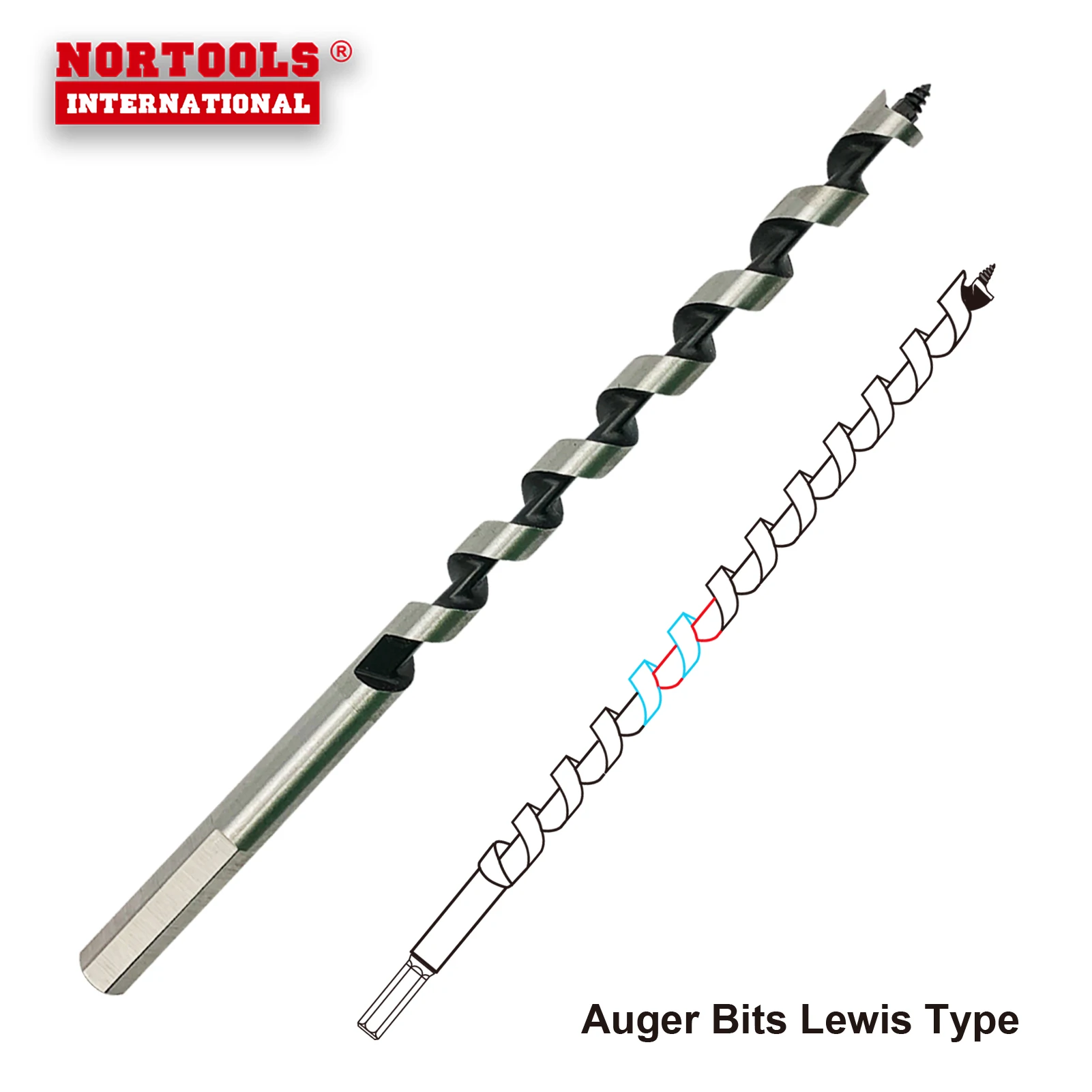 6 Pieces 230 mm Hex Shank Auger Bits for Woodworking Drilling