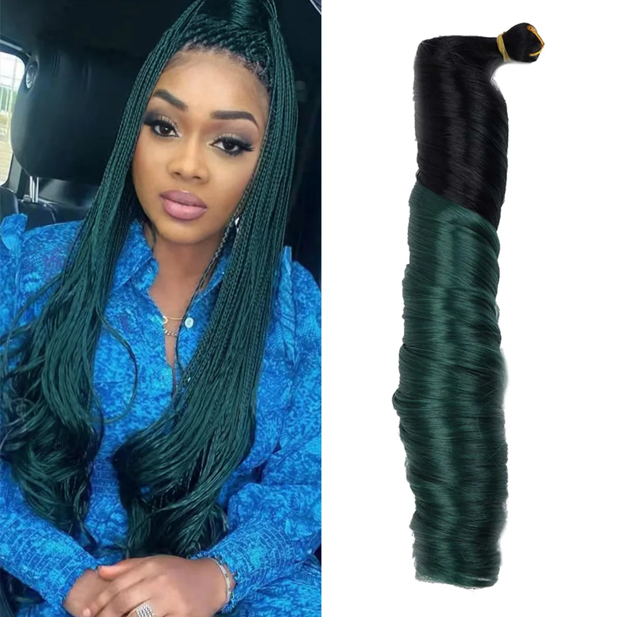 Wig Loose Crochet Braids Hair Extensions Natural Black Synthetic Hair for Women Long Curly Hair Weave for Braiding