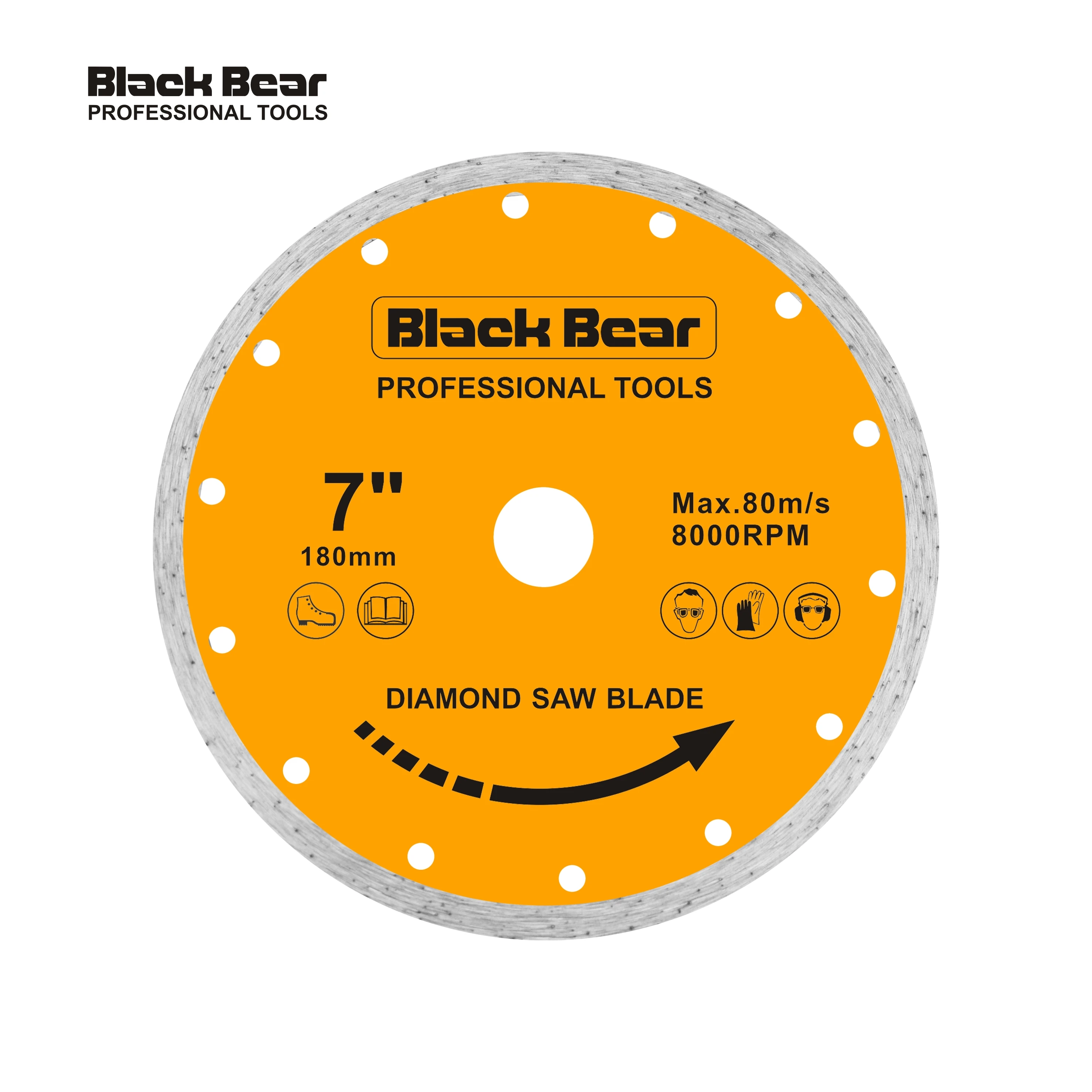 С рисунком «черный медведь», лидер продаж, партиями по 4-3/8 дюймов 110 мм цельный обод алмазные пильные диски алмазный отрезной диск для гранита мрамора