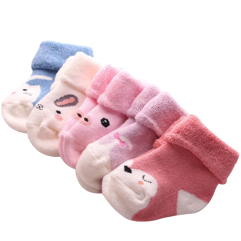 2021 new Creative cartoon animal head baby socks autumn and winter style