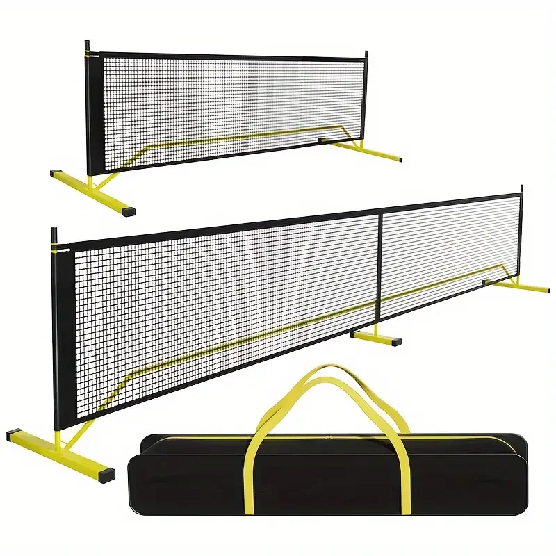 11FT&22FT Pickleball Net Easy And Convenient To Carry Outdoor Iron Stand, Polyester Mesh With Handbag Pickleball Net