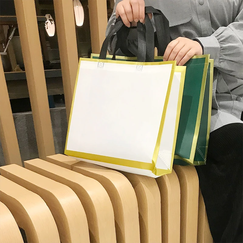 Promotional Custom logo Ecological Biodegradable Convenient Wine Shopping, Tote Fabric Laminated Pp Non Woven Bags/