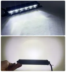 IP68 Waterproof 1 Row LED Light Bar 7 Inch 18W 6000K Work Light Bar Modified Off-Road Vehicle Car Truck SUV Car Top Light