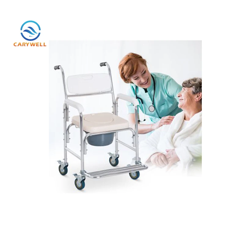 Medical Supply Hotsale Bathroom Commode Wheelchair Aluminum Commode Chair