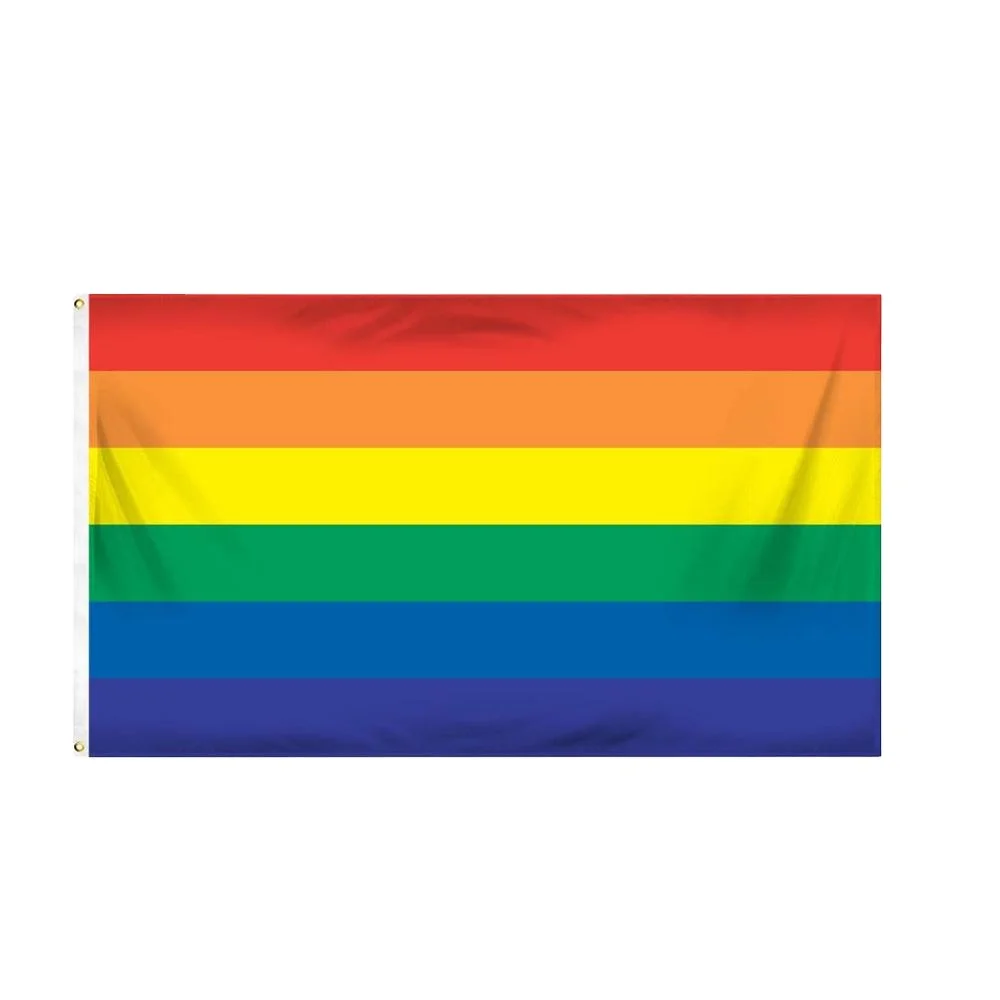 Радужный Флаг из полиэстера 3x5, флаг ЛГБТ для геев, гордости, лесбиянок, мира