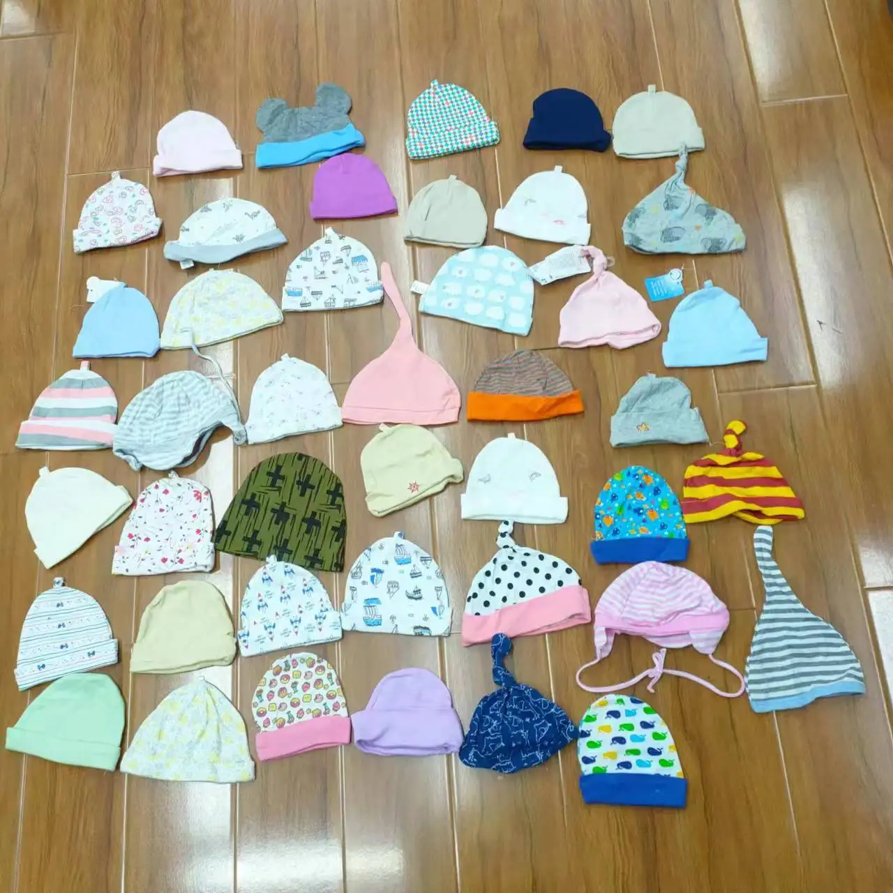 Factory  Wholesale custom plain color organic cotton bamboo baby beanies hats newborn cheap scarves bonnets