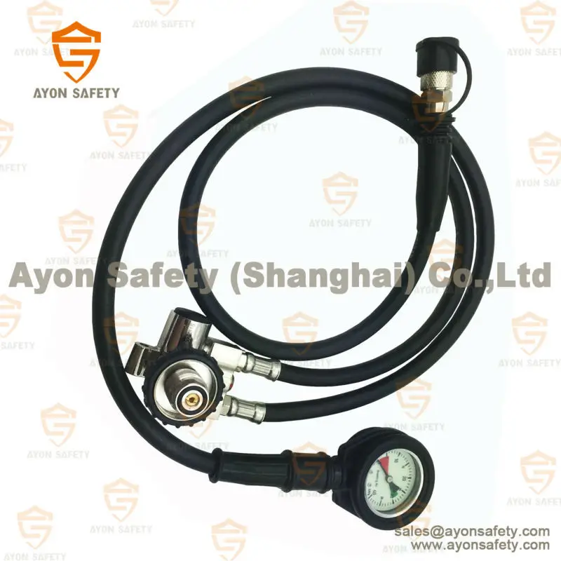 Firefighting diving two way output pressure reducer regulator for SCBA with hose for firemen industry chemical