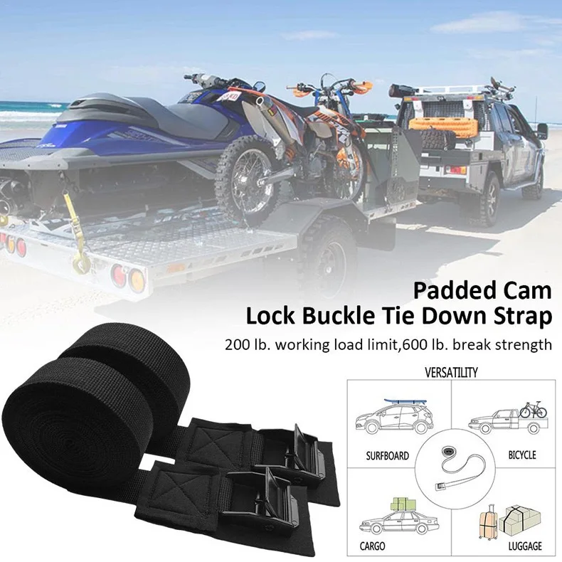 NEW 1 pair Surfing Board Kayak/Canoe Car Strap Canoe Quick Release Outdoor Cam Luggage Rack Scratch-free Nylon Tie Down