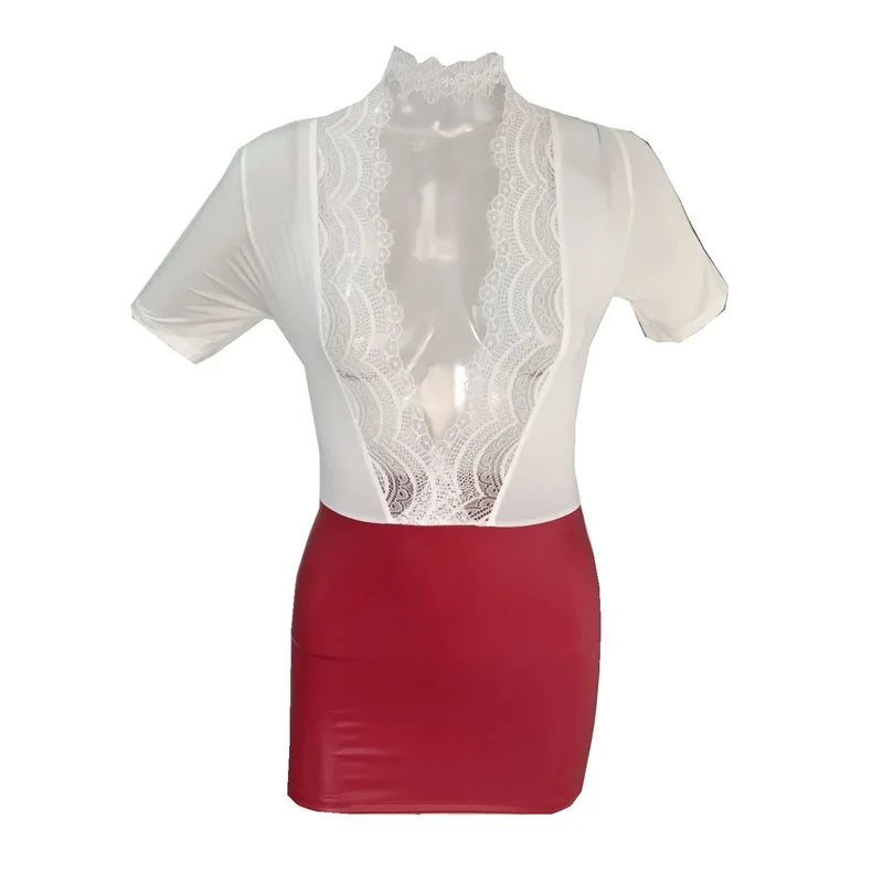 Sexy Playful Lace Mini Skirt Flight Attendant OLE Secretary Teacher Wrap Hip Tight Fitting Nightclub Decorated Bras ODM Supply