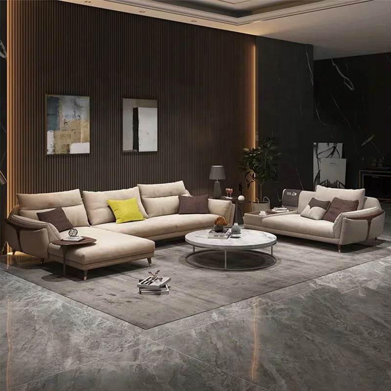 Good price simple fabric L shape sofa two/three/four seat wooden legs sofa for living room furniture