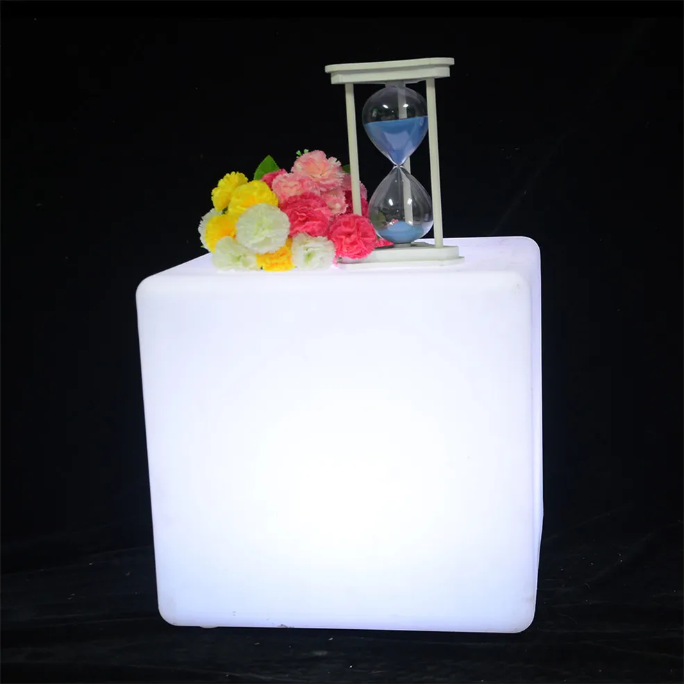 led cube chair /Rechargeable LED illuminated Bar plastic cube led light cube tables and hookah chairs for garden