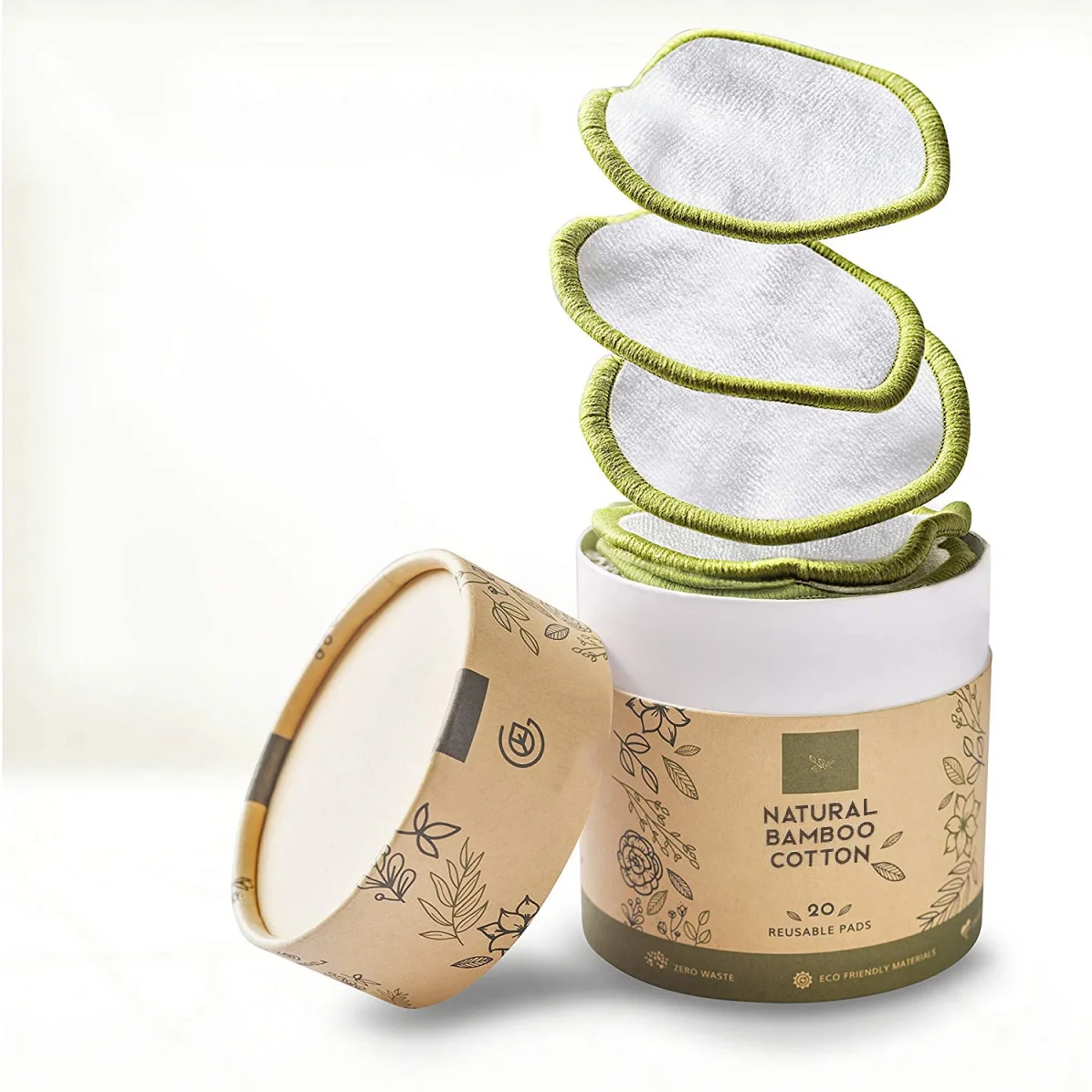 Hot selling wholesale custom eye washable makeup remover reusable organic cotton pads