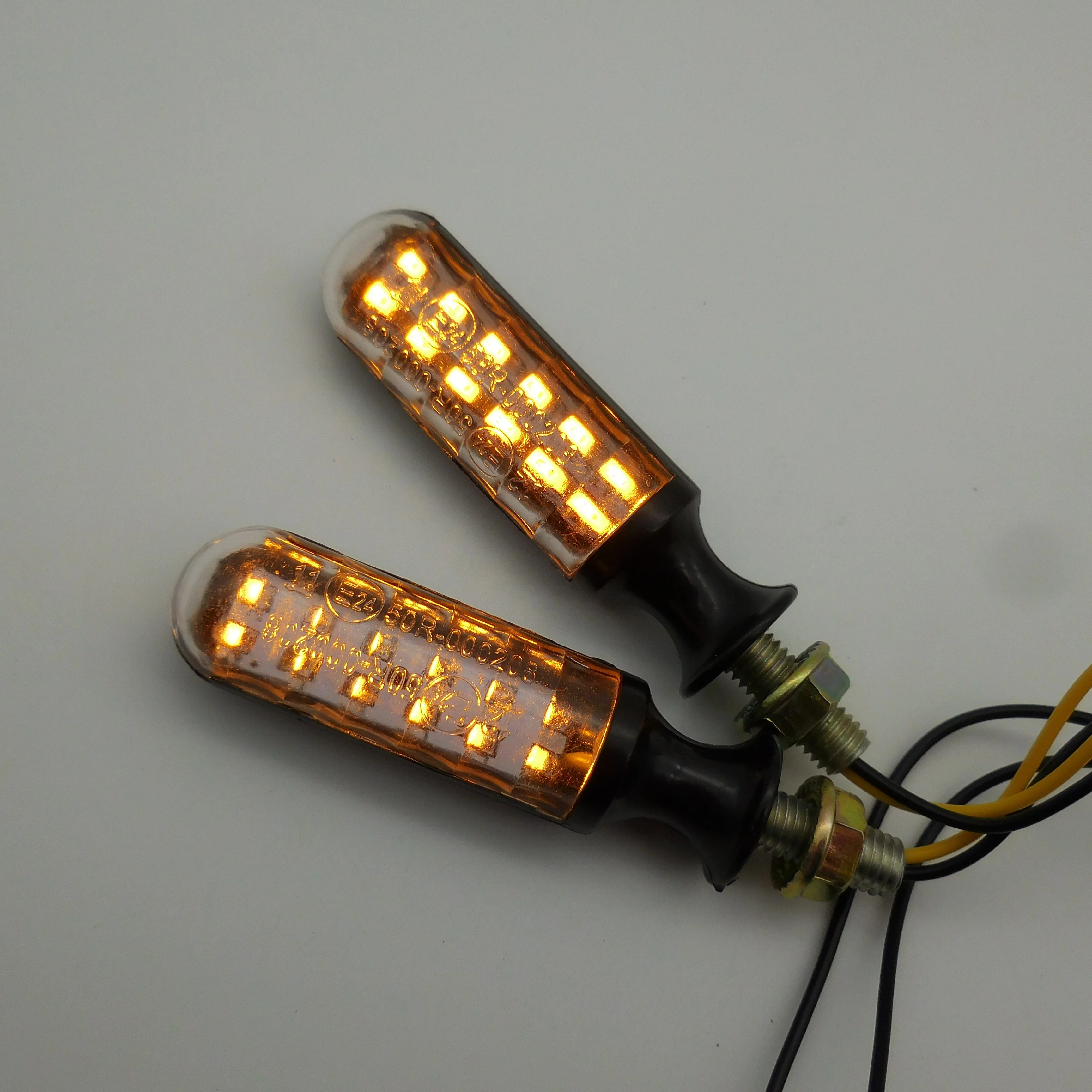 Universal Flowing Motorcycle LED Turn Signal Indicator Light Sequential Amber Blinker Flashing Scooter Motorbike Turning Lamp