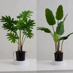 Hourpark Home Garden Ornaments Plastic Plant Sets Outdoor Artificial Bonsai With Potted Anti-UV Artificial Plants