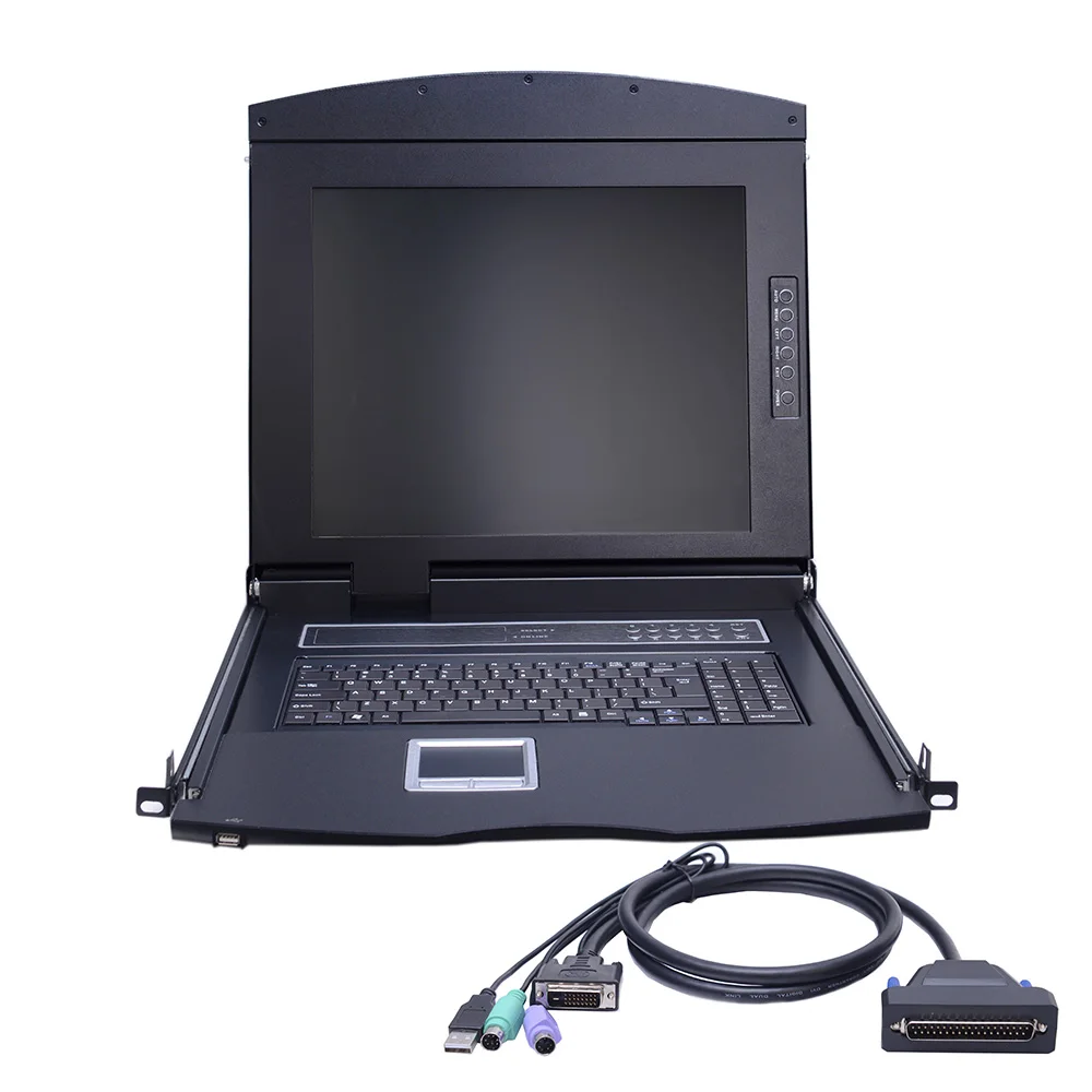 Metal Case 1920*1200@60Hz Singlerial 17 Inch DVI Interface LCD KVM Console Switch