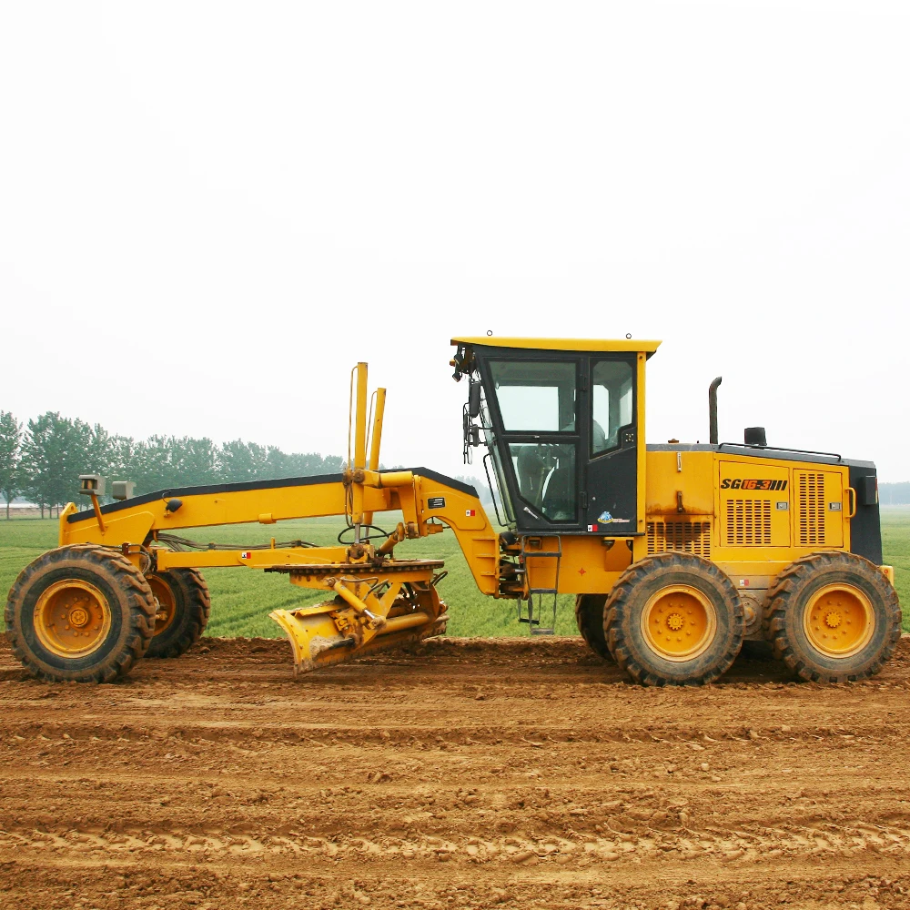 Chinese Top Brand 190HP Compact Hydraulic Motor Grader SG16-3 With Spare Parts
